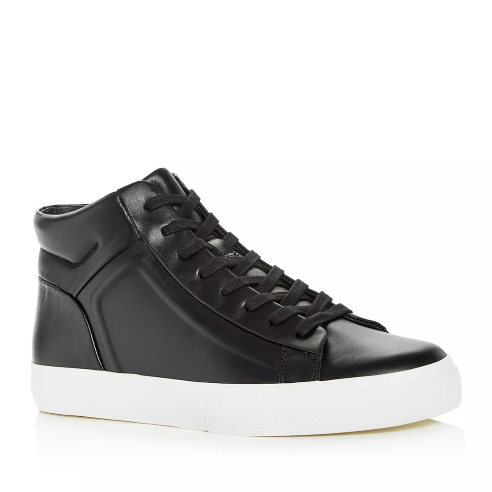 Men's Vince Fynn Leather High-Top Sneakers (scuffs around white sole & bottoms!)